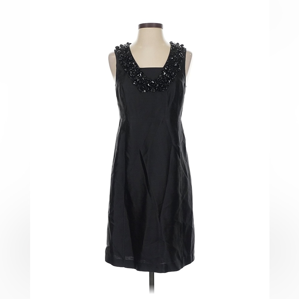 Tory Burch Dress Elegant Black Sleeveless Dress with Embellished Neckline